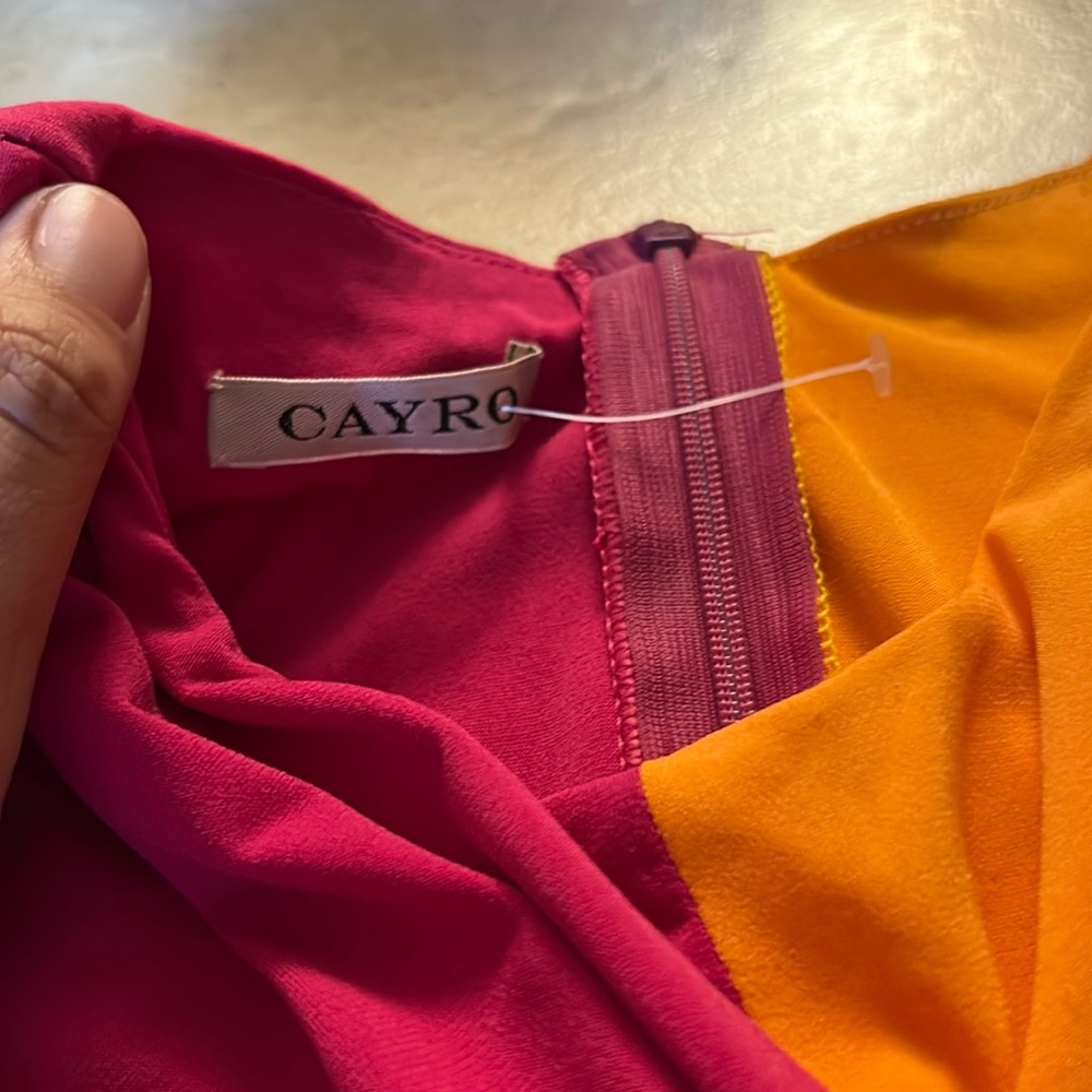 Cayro measures small Vibrant Pink and Orange Women's Dress - Picture 5 of 12